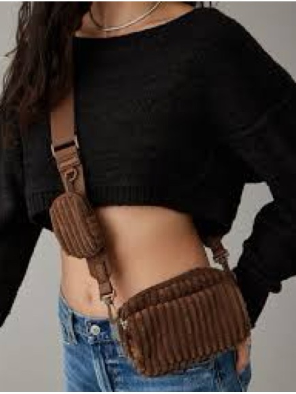American Eagle Brown Anywhere Corduroy Bag